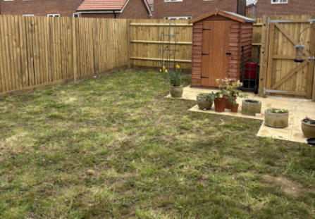Before a new build garden design project overgrown grass